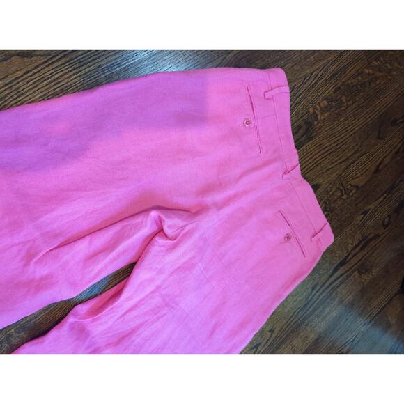 Ralph Lauren Blue Label Linen Pink Wide Leg Pants - Picture 3 of 4